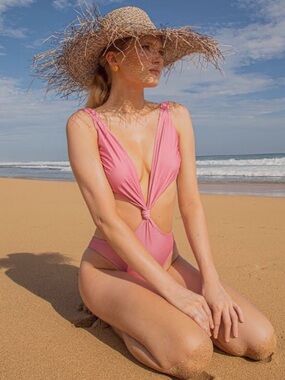 Lagotta Pink Knotted One-Piece Swimsuit